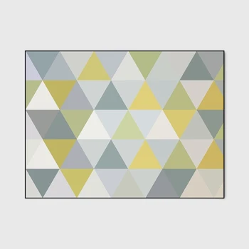 

Fashion Brief Nonslip Door/Kitchen mat Living Room Bedroom Bedside Area Rug Carpet Geometric Nordic Style Yellow Grey Triangles
