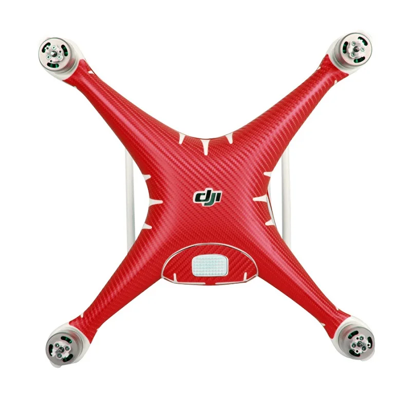 Красный DJI Phantom 4 Pro углеродное волокно наклейки водонепроницаемый кожный обертывание протектор для тела дрона и дистанционного управления для Phantom 4 Pro/Pro - Цвет: Красный