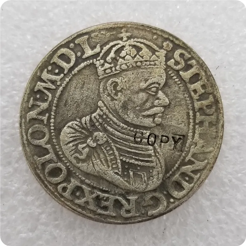 1583 Polish-Lithuanian Commonwealth POLtalar koronny - Stefan Batory (Olkusz mint) Copy Coin | Дом и сад