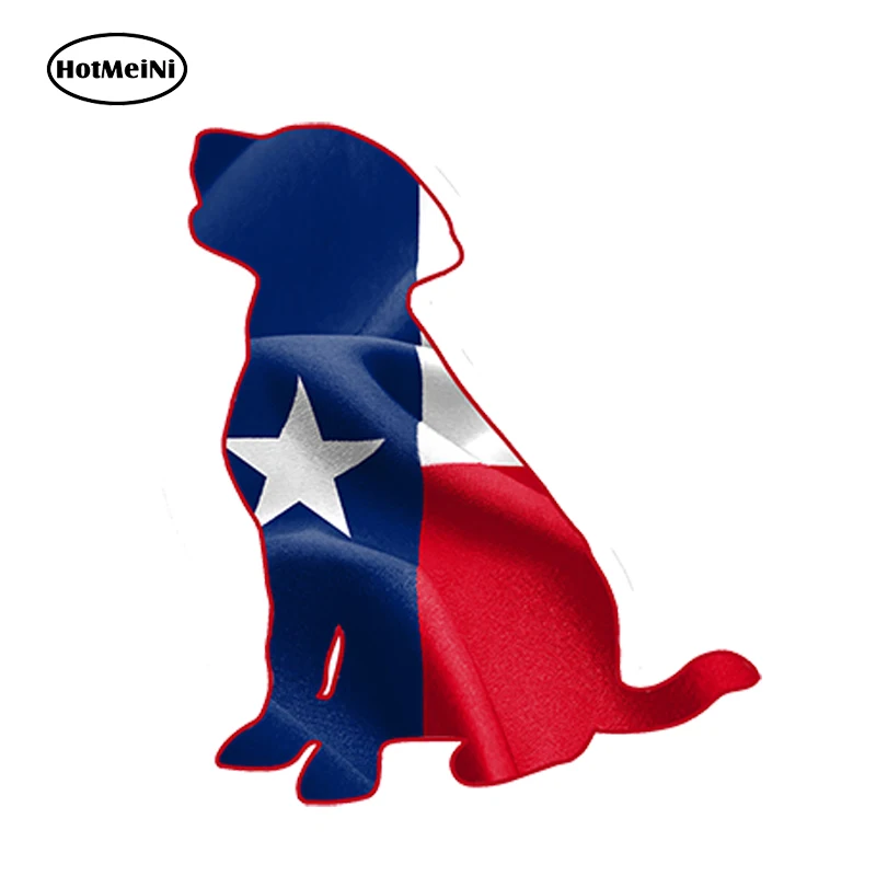 

HotMeiNi 13 x 11cm Car Styling Texas Flag Labrador Dog Car Sticker Cup Cooler Laptop Car Truck Lab Custom Waterproof Accessories