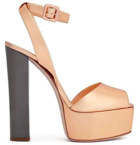 Women Gold Pink Platforms Shoes