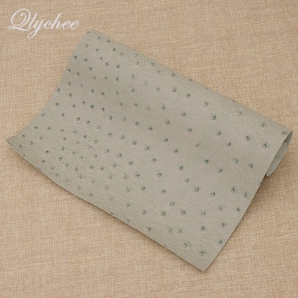 

29*21cm Solid Color Synthetic Leather PVC Embossed Ostrich Pattern Fabric DIY Sewing Handmade Patchwork Cloth