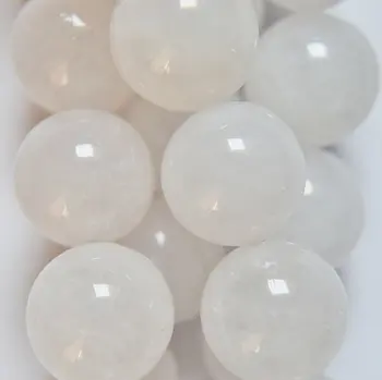 

Natural White Jade Beads - Not dye - Round 12 mm Gemstone Beads - Full Strand 16", 33 beads, A-Quality