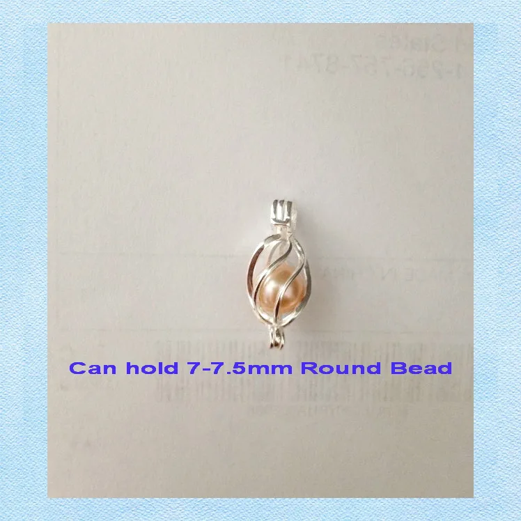 925 Silver Twisted Drop Pendant Locket,Sterling Silver Bijou Charm to Hold 7.5MM Bead for DIY Bracelet Necklace Earrings Jewelry 5