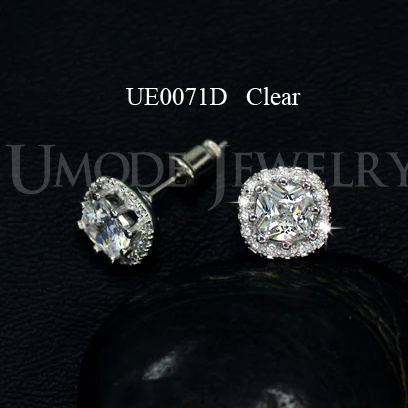 UMODE Женские серьги-гвоздики с квадратными камнями, четыре цвета на выбор, очаровательное украшение для вечеринки UE0071