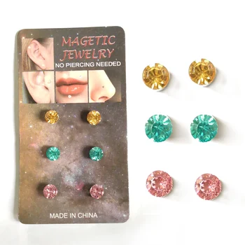 

3 pairs Magnetic earring Fake magnet Ear Stud non piercing jewelry