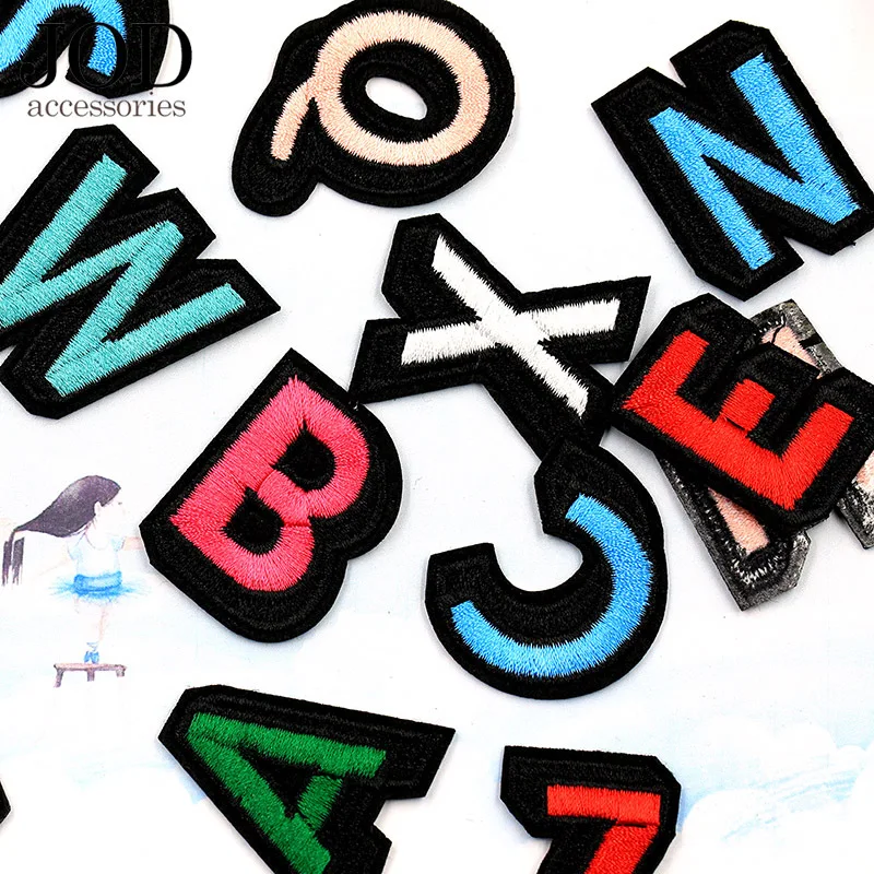 ﻿Buy JOD 26Pcs Set Iron on Embroidery Letters Patch Applique Name