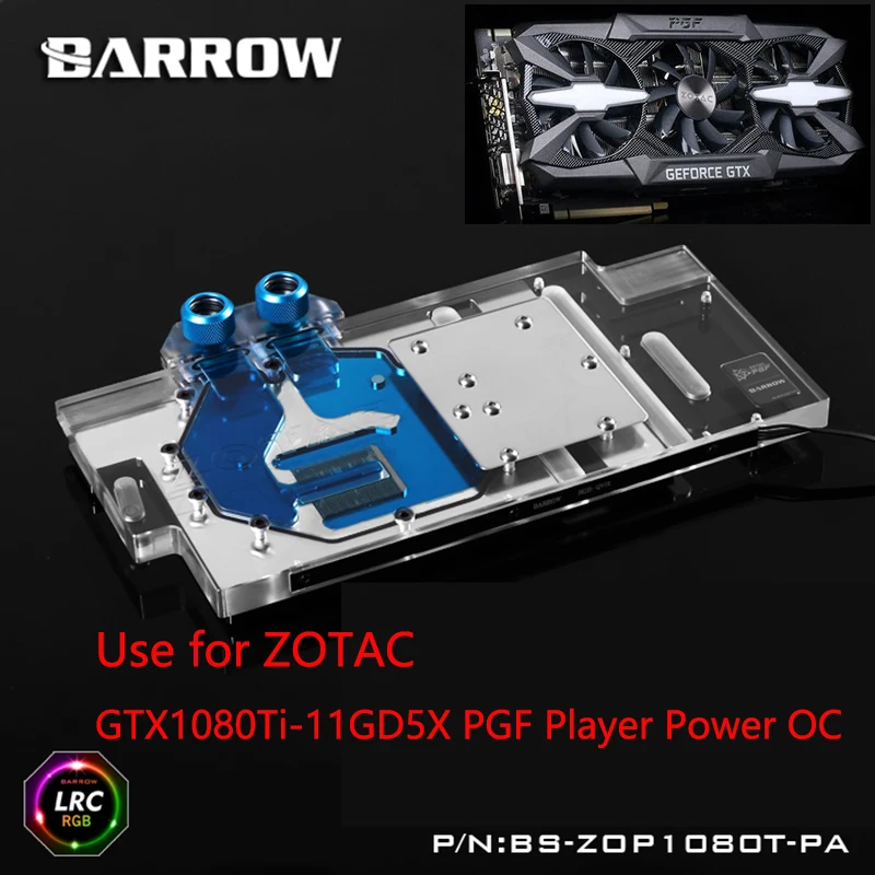 Блок графической карты с полным покрытием для ZOTAC GTX1080Ti 11GD5X PGF Player Power OC 1070TI GPU