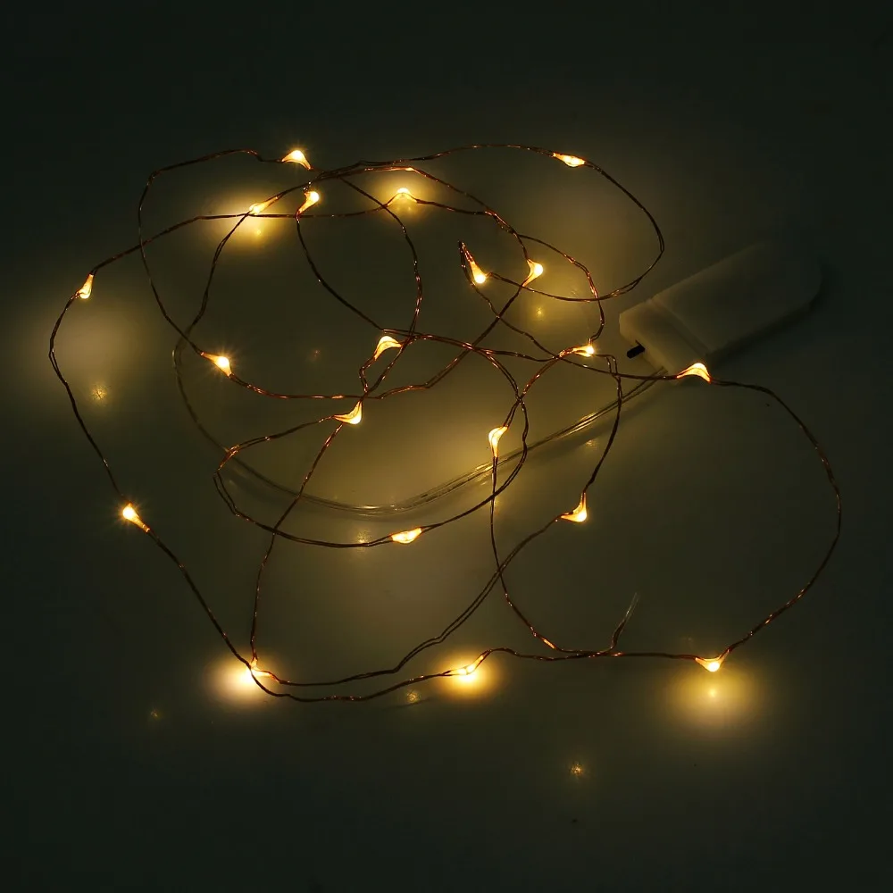 Neoteck 6 шт. 20 светодиодный светильник на батарейках медный провод сказочные гирлянды рождественские вечерние свадебные 2 м светодиодный световые полосы теплый белый