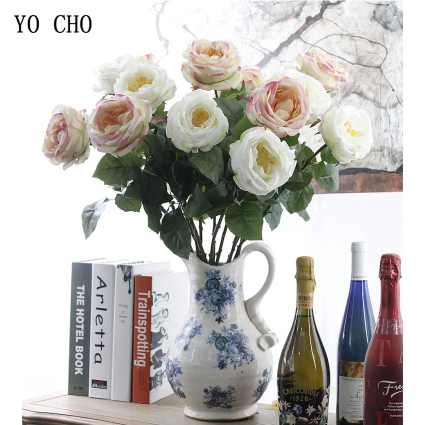 roses artificial flower fake flower silk peonies  (32)