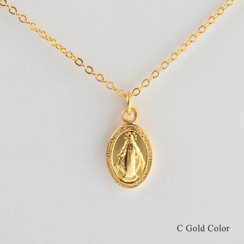 Золотистый цвет, Круглый ожерелья с монетками и подвесками для женщин 925 стерлингового серебра Простой Портрет талисман доллар ожерелье изящные подарки