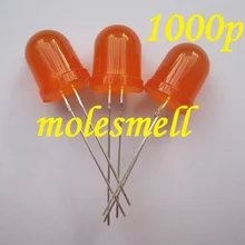 1000 шт 10 мм рассеянный оранжевый светодиодный светильник 10 мм Круглый Оранжевый объектив рассеянный оранжевый светодиодный 10 мм Большой/широкий угол Оранжевый Светодиодный s