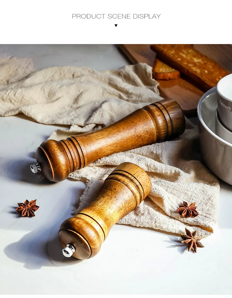 Конвейерная мельница для соли и перца, мельница для перца из твердой древесины с сильно регулируемой Керамической шлифовальной машиной, кухонные инструменты, шлифовальная машина для чеснока