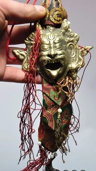 

10"tibet buddhism bronze copper Evil god buddha statue Exorcisms amulet Pendant