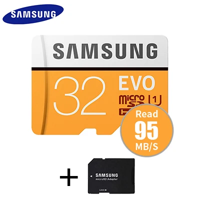 Карта памяти SAMSUNG EVO 32 Гб SDHC 64 Гб 128 ГБ SDXC TF флэш-карта Micro SD карты UHS-I класс 10 U1 U3 для смартфонов и камер - Емкость: 32GB and SD Adapter