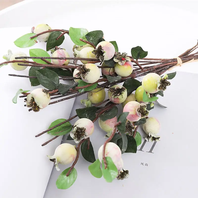 

9Pcs/bunch Berry fruit hand flowers Artificial berries foam fake flowers for home garden decorations plante artificielle