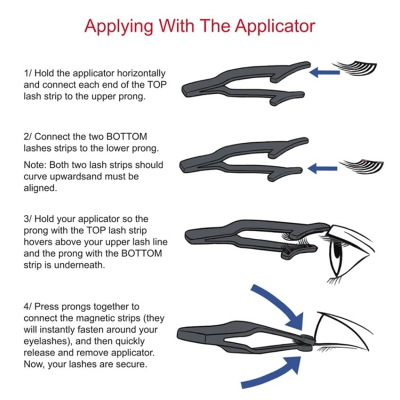 Магнитная ресницы с 2/3 магниты 3D Магнитный ресницы натуральные накладные магнит для ресниц прижатием ресниц Аппликатор пинцет