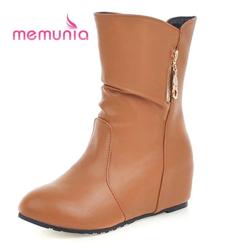 

MEMUNIA new arrive 2020 ankle boots for women comfortable flat with winter boots punk metal decoration fashion boots