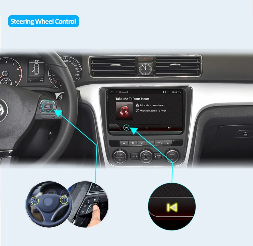 Sale 2 Din Android 8.1 Car Audio Car DVD Player GPS Radio For GOLF 6 Polo Bora  B6 PASSAT Tiguan SKODA OCTAVIA 4G OBD DAB+ optional 3