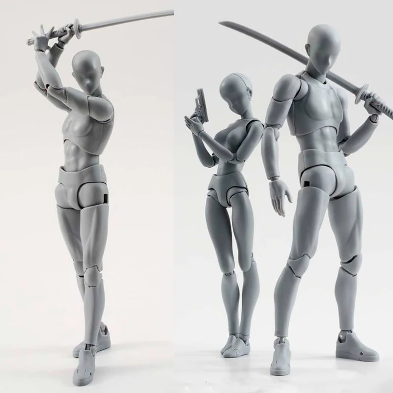 Body Kun Doll modelos de figuras de dibujo de artistas figuras de dibujo de maniquí articulado para conjunto de modelos de figuras gris modelos de figuras de acción masculinas y femeninas 