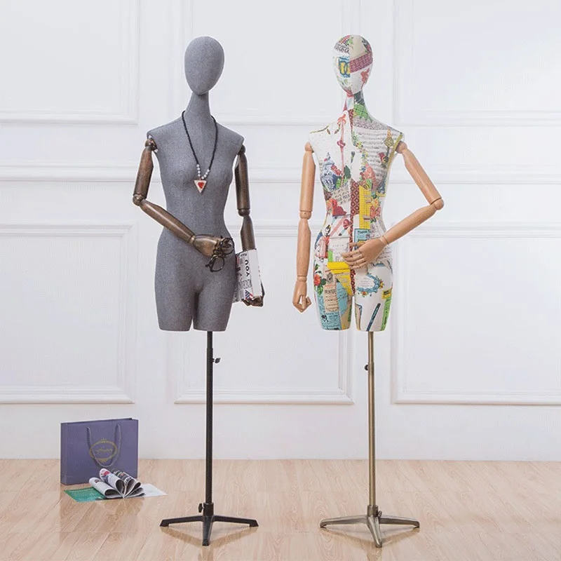 Manichino Cucito 1/4 Femminile In Legno - Busto Regolabile Per Sartoria E Modellistica Abiti - Foto 10