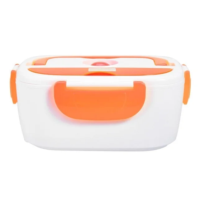 Электрический нагревательный Ланч-бокс портативный детский пищевой контейнер термос Ланч-бокс Bento box со столовыми приборами для дома и офиса Eu Us Plug - Цвет: Orange