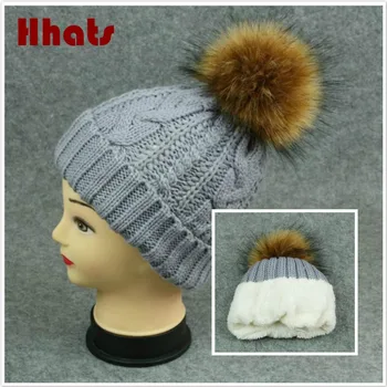 

women winter hat thick warm fleece lining winter skullies beanies fashion cable knitted female cap girl fleece inside fur bonnet