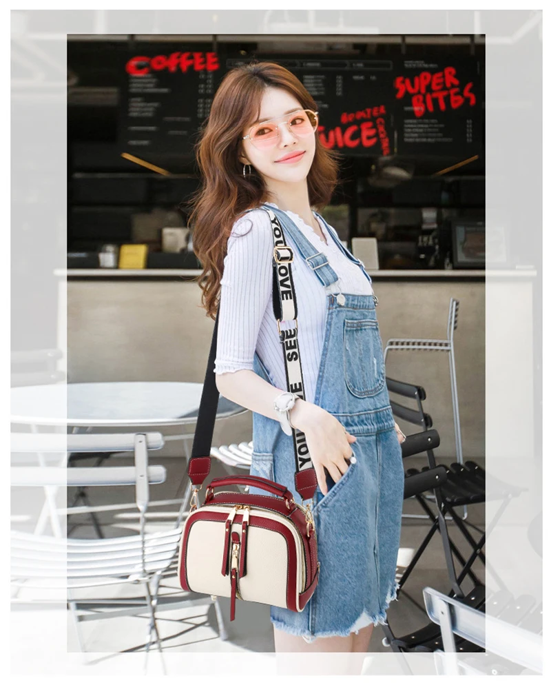 New Women Luxury Handbags Fashon PU Leather Lady Letter Strap Shoulder Bag Mini Female Panelled Designer Travel Crossbody SS3535 (2)
