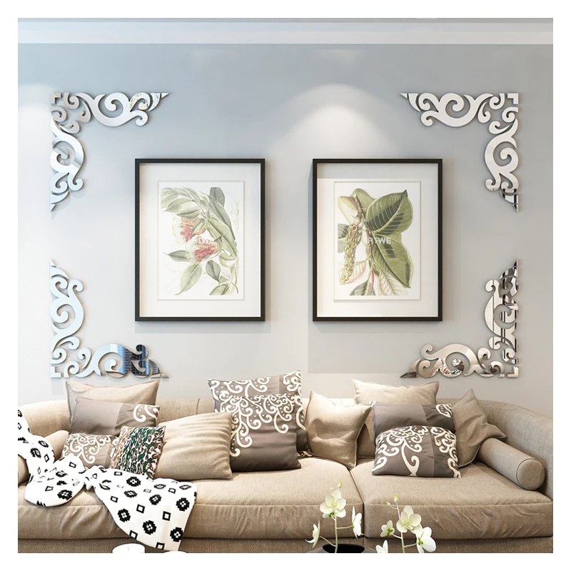 

New 3d Mirror Wall Stickers Acrylic Mirror Sticker Line Pattern Modern Poster TV Background Wall Decor Room Ceiling Decoration