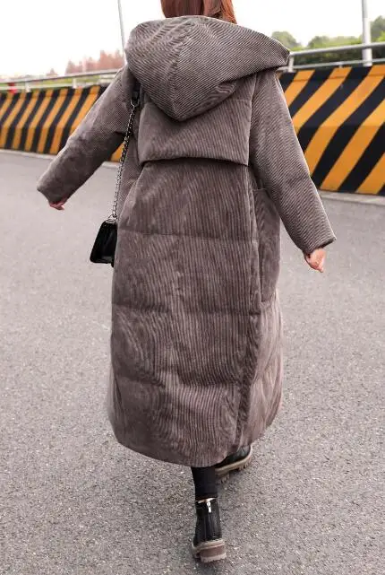 Women Winter Down Coat Large Collar Warm Down Coat Women Long Winter Coat