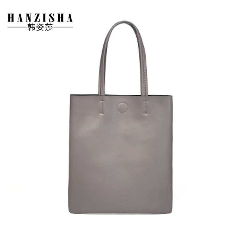 

2018 New Fashion Genuine Leather Women Handbag Simple Design Solid Women Bag Famous Brand Bag Women Shoulder Bag Tote ladies