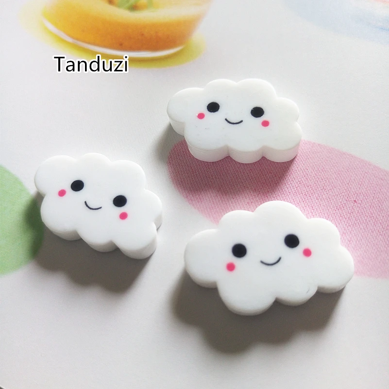 Tanduzi оптовая продажа 100 шт. Kawaii Мультфильм облака резиновые кабошоны из смолы