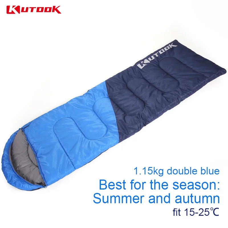 KUTOOK, теплый спальный мешок для спорта на открытом воздухе, водонепроницаемый, теплый спальный мешок, удобный, с подогревом, для отдыха, для взрослых, зимний, для кемпинга - Цвет: 1.15kgLeft zipper B