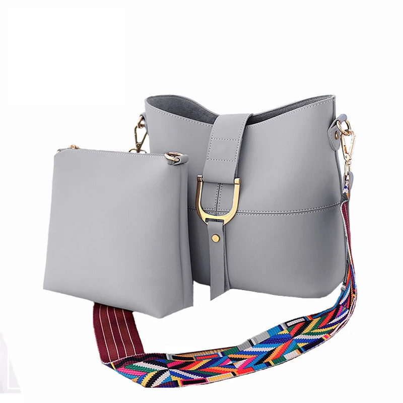 

SWDF New Design Women Bucket Bag Set Fashion Women Messenger Bags Handbags Women Famous Brands Wide Shoulder Straps Bag Blosa
