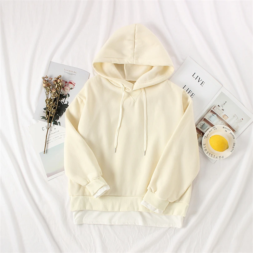 

TYHRU Autumn Women Solid Color Hooded Long Sleeve Pullover Womens Hoodies Pullover