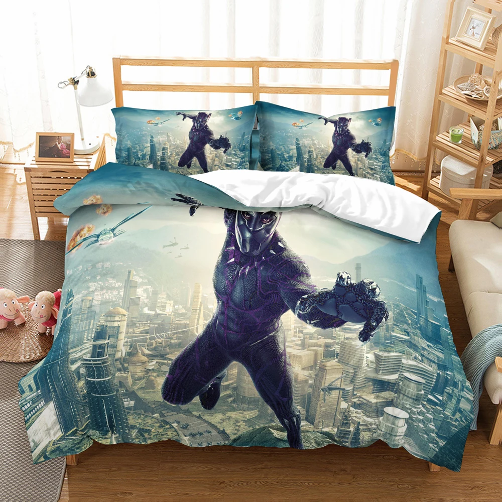 

MUSOLEI 3D Bedding Set Black Panther Soft Bed Duvet Cover Set Twin Queen King Size