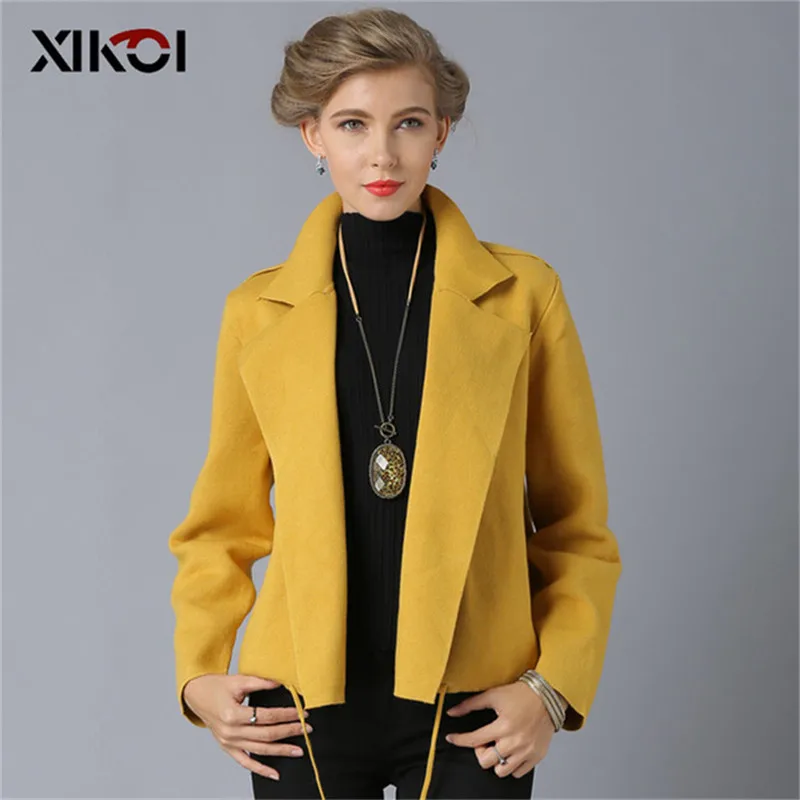 

XIKOI Free Size Fashion Women Short Sweaters 5 Colors Autumn Lapel Loose Cardigans Coat Female Knitted Cardigan Sweaters Jackets