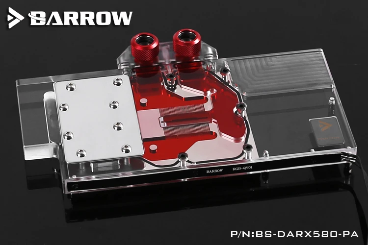 Barrow Dataland DEVIL RX580 GPU водоблок Аврора грейфис карта полное покрытие BS-DARX580-PA