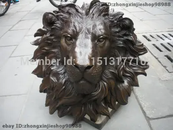 

Wall hanging Pure Bronze HSBC Lions Head Wall Hang Family Decor Art Sculpture Garden Decoration Finish Healing statue