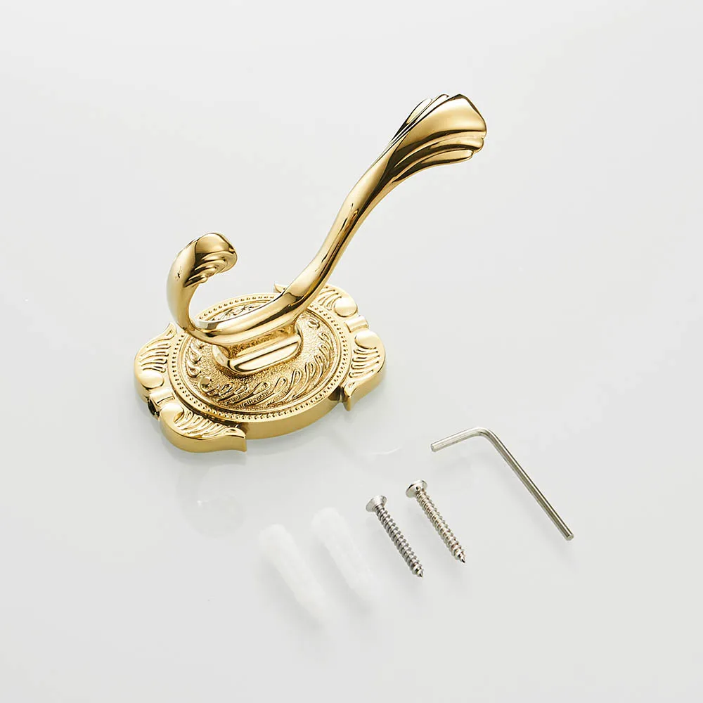 New Design Robe Hook,Clothes Hook,Solid Brass Construction With GoldenSilverAntique Bronze Finish Bath Accessory (2)
