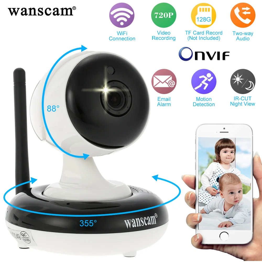 Wanscam WiFi Wireless Camera 720P Pan Tilt IP Camera WIFI Indoor Security Night Vision Camera Support Max 128GB TF Card Record Wanscam WiFi Wireless Camera 720P Pan Tilt IP Camera WIFI Indoor Security Night Vision Camera Support Max 128GB TF Card Record
