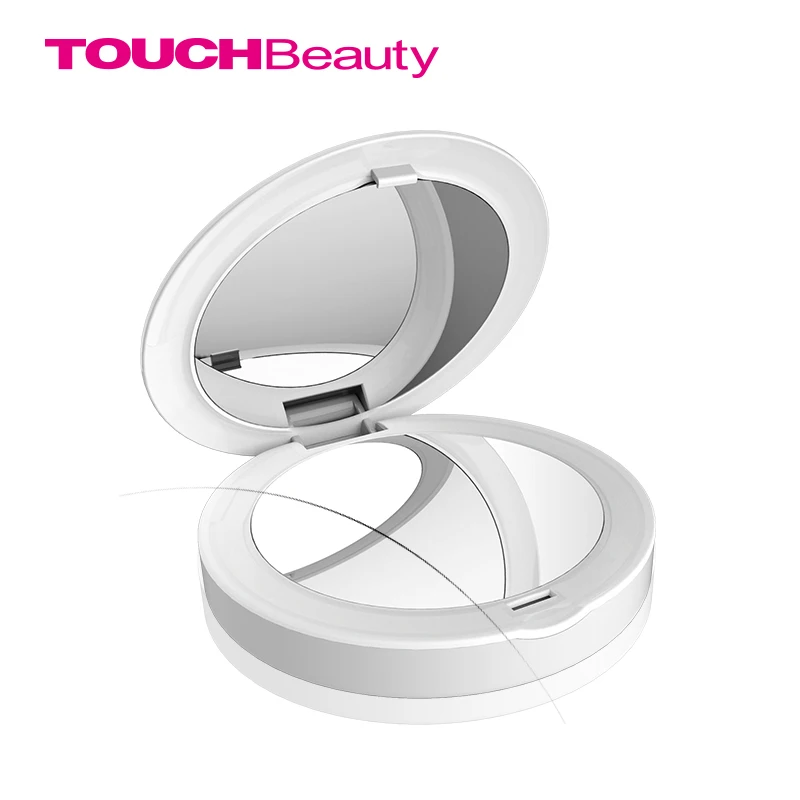 

TOUCHBeauty Compact Travel Makeup Mirror Charger 3.6 Inch 3000mAh Portable Power Bank with 1x / 3x magnified makeup mirror 1675