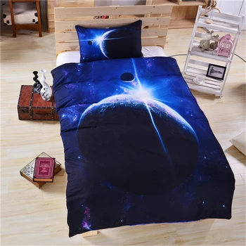 

3d Galaxy Duvet Cover Set Single/Twin Double/Full Queen King Size 3pcs Universe Outer Space Themed Bedding Sets Free Shipping