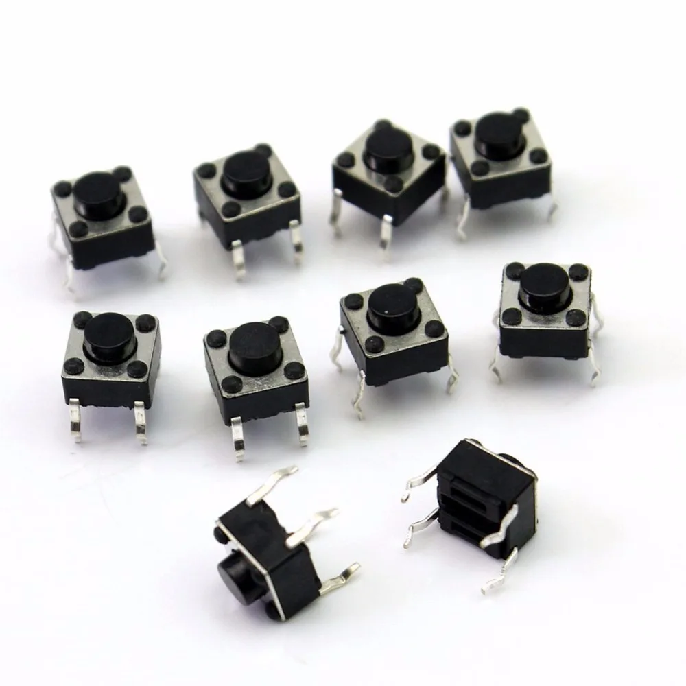

10PCS 6*6*5mm Micro Touch Switch Button Switch Horizontal Type Copper Feet