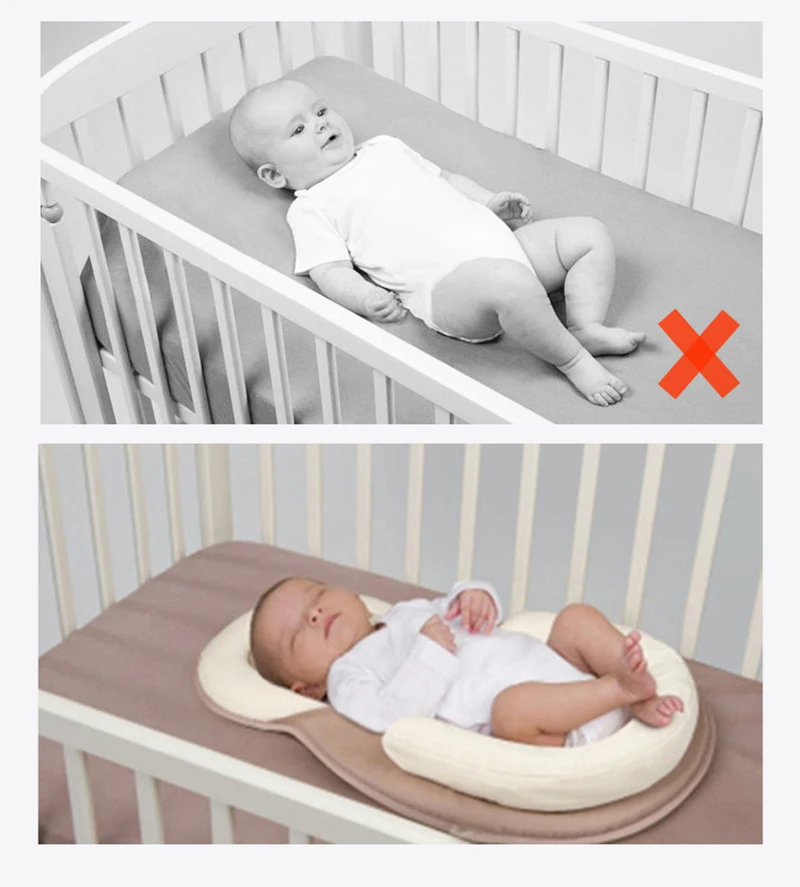 Детская подушка-тренога для сна с плоской головкой, Подушка-матрас для позиционирования новорожденных