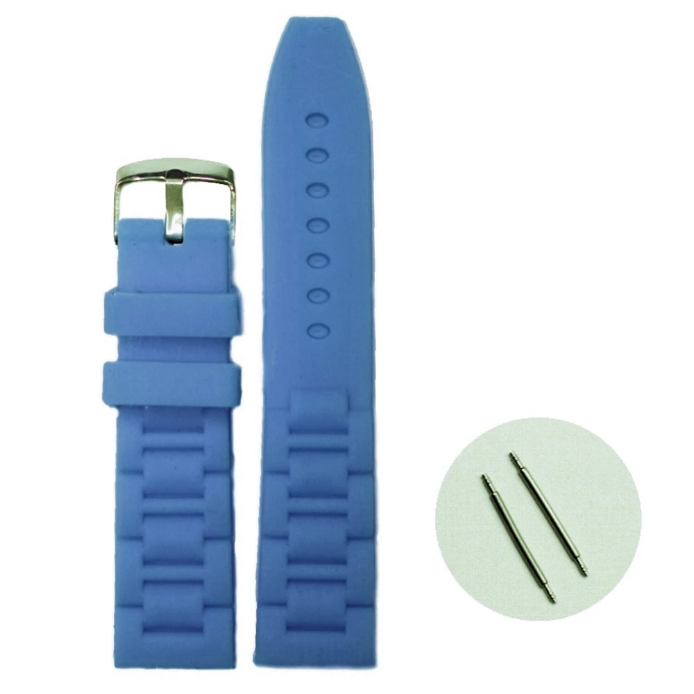 20mm Silk Blue Color Silicone Jelly Rubber Unisex Watch Band Straps WB1059V20JBin Watchbands