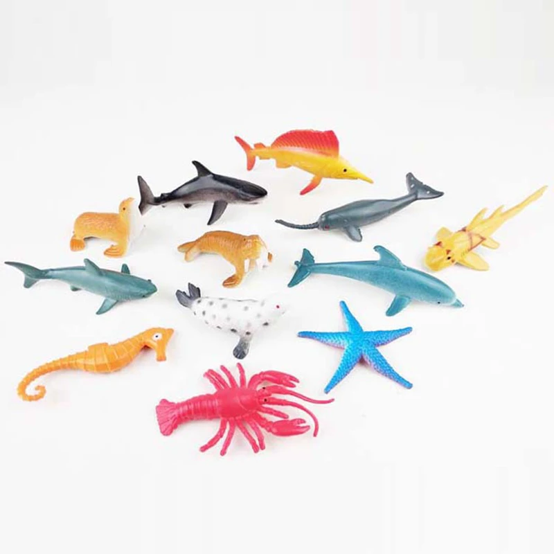 Моделирование 6 шт. морских животных, игрушки для детей мини Мягкий Акула Дельфин Обучающие игрушки Животные модель образование игрушки подарок на день рождения