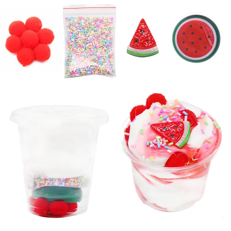 

2019 Hot Children Educational Slime DIY Fruit Modeling Clay Safe Fluffy Floam Slime Scented Stress Relief No Borax Slime Toys