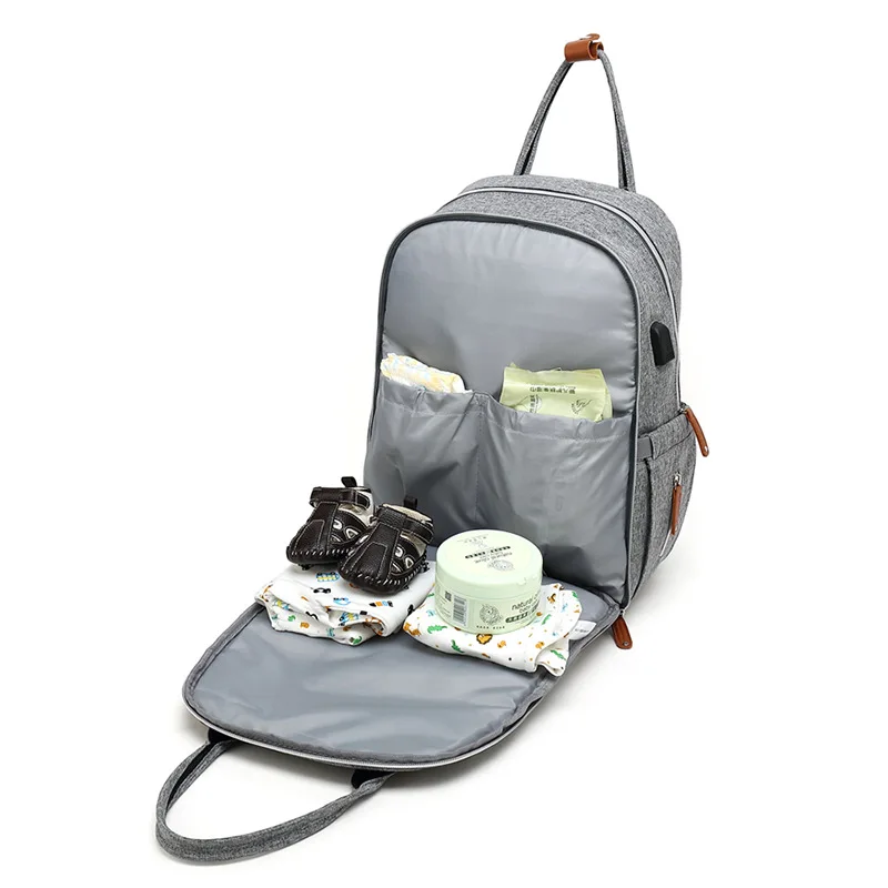  Baby Diaper Bag With USB Interface Large baby nappy changing Bag Mummy Maternity Travel Backpack fo