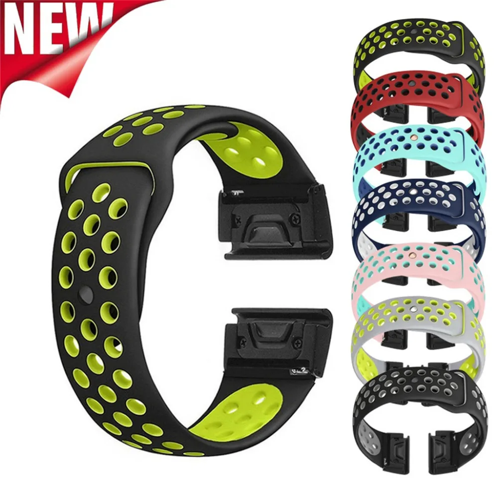 

For Garmin Fenix 5X/5X Plus Fenix 3/3HR Smart Watch Silicone Watch Band WristStrap Length 225mm #P4